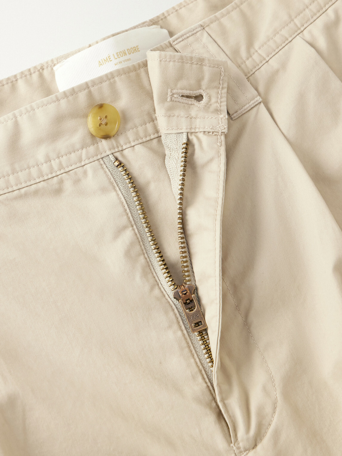 Aimé Leon Dore - Straight-Leg Pleated Cotton Trousers - Neutrals
