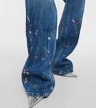 Rabanne Embellished high-rise straight jeans