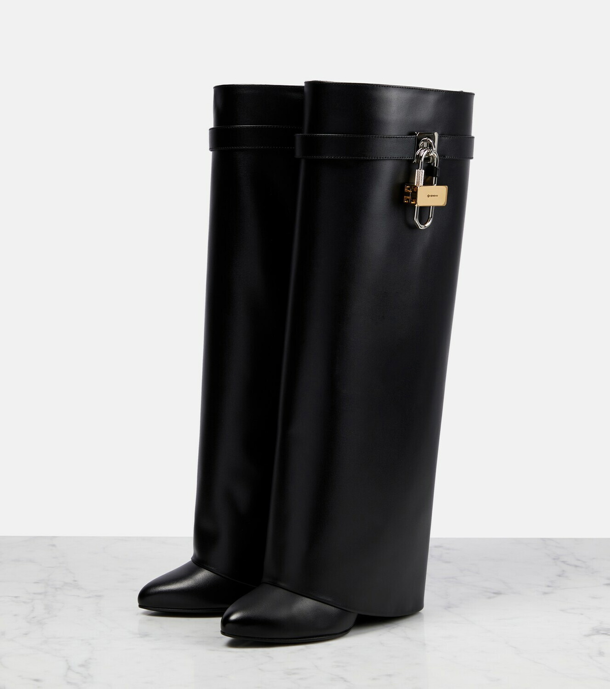 Givenchy - Shark Lock wide-fit leather knee-high boots Givenchy