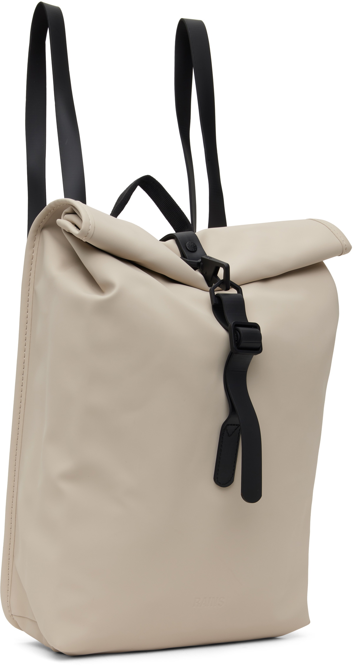 RAINS Beige Rolltop Mini Rucksack