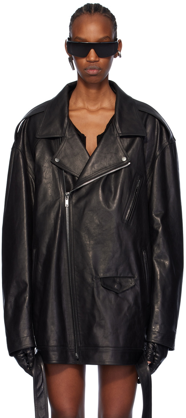 Rick Owens Black Jumbo Luke Stooges Leather Jacket Rick Owens