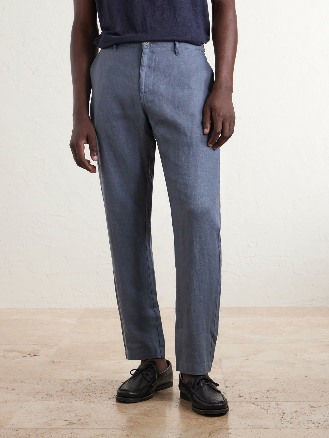 Onia - Straight-Leg Linen Trousers - Blue