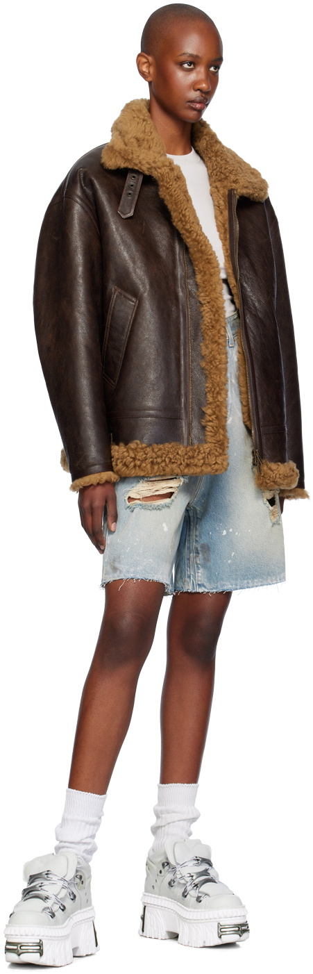 VETEMENTS Blue Trashed Denim Shorts