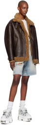 VETEMENTS Blue Trashed Denim Shorts