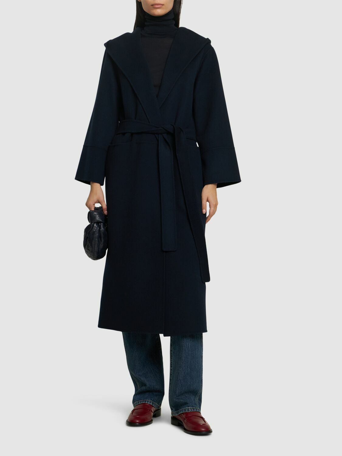 S Max Mara FABIO ベルト付き ウール ロング コート 38 S MAX MARA Fabio Belted Wool Long Coat S Max Mara