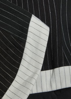 Alice + Olivia Kelly Pinstriped Strapless Linen-blend top Black And White