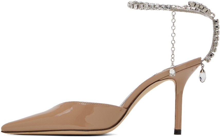 Jimmy Choo Beige Saeda 85 Heels