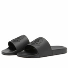 Moncler Men's Rubber Basile Slides Shoes in Black
