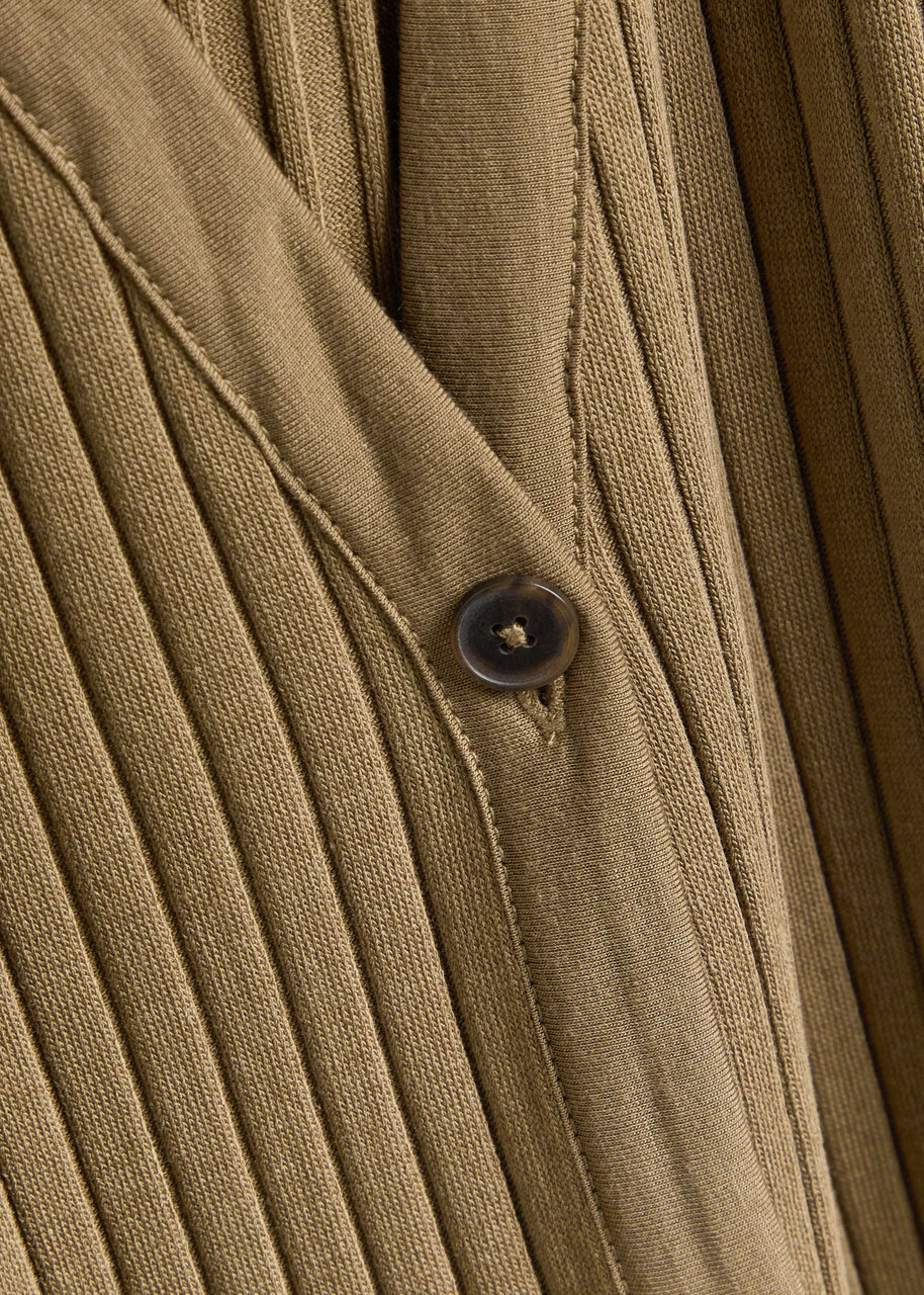 Vince Ribbed Stretch-knit Midi Dress Beige