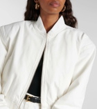 The Frankie Shop Micky cropped denim bomber jacket