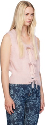 GANNI Pink Tie String Vest