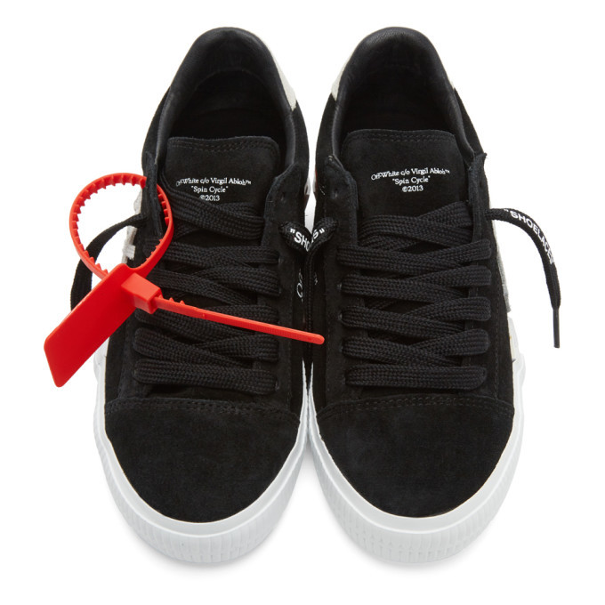 Off-White c/o Virgil Abloh Black Suede Low Vulcanized Sneakers for