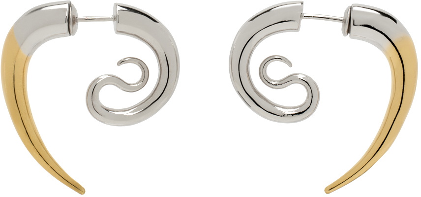 Panconesi Silver & Gold Spina Serpent Earrings