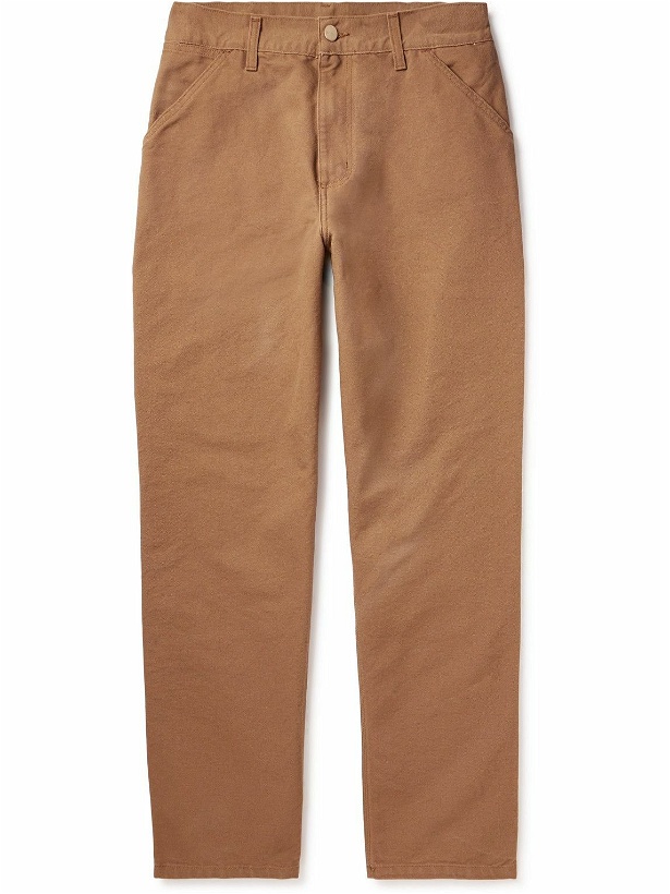 Photo: Carhartt WIP - Single Knee Straight-Leg Organic Cotton-Canvas Trousers - Brown