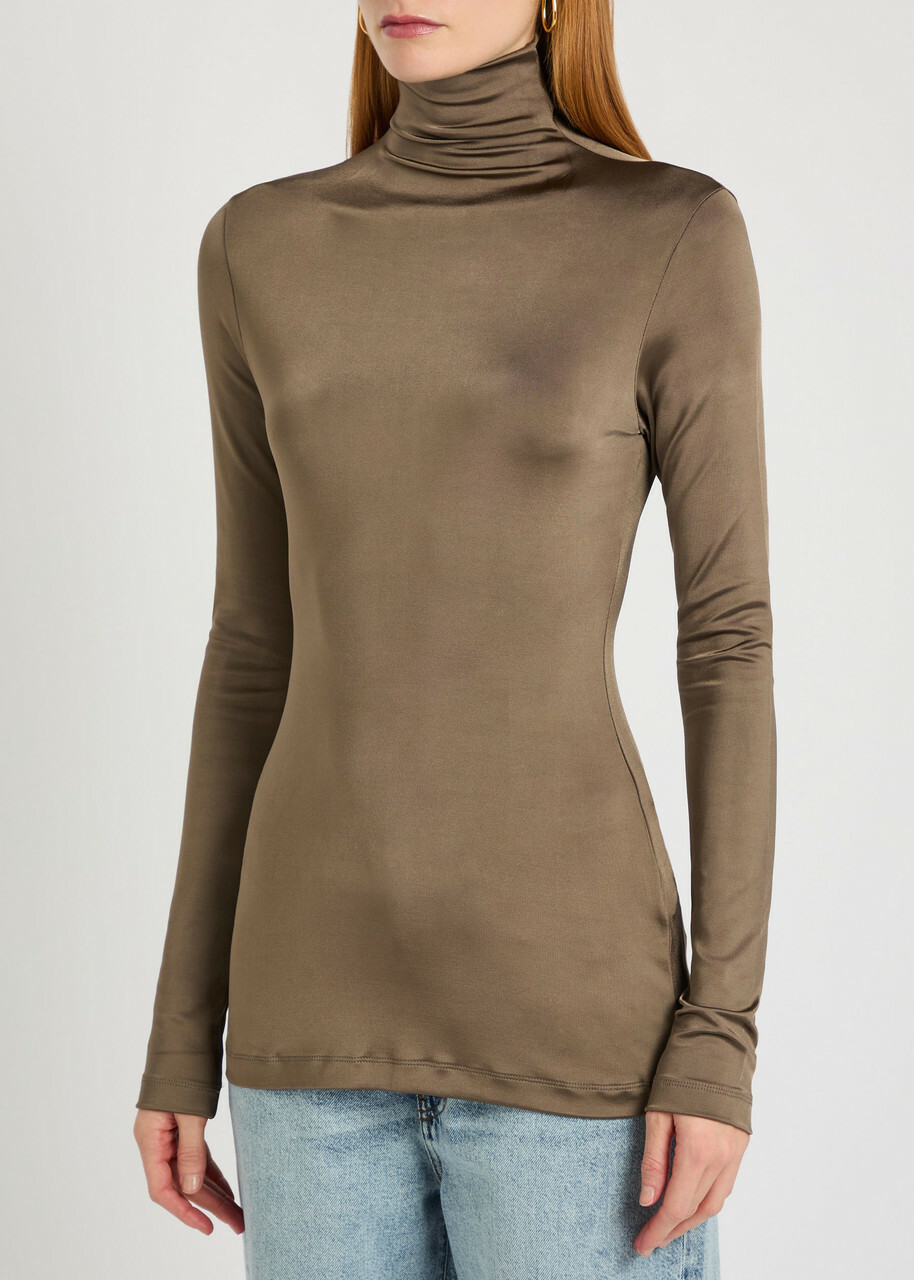 Tove Noor Turtle-neck Jersey top Khaki