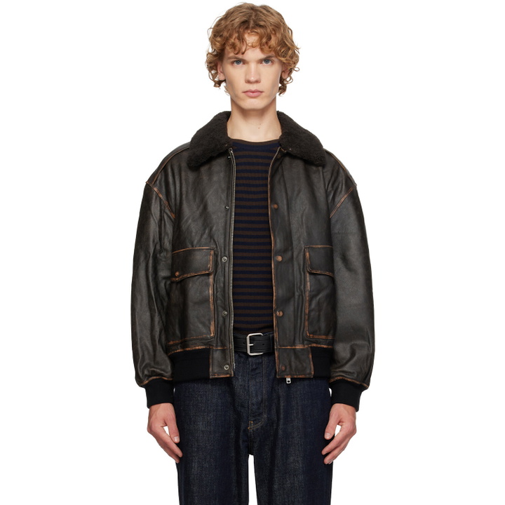 Photo: Dunst Black Detachable A-2 Leather Jacket