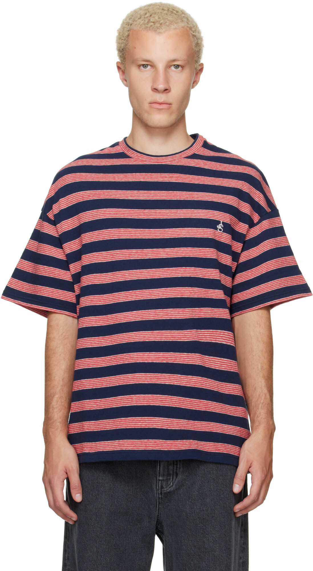 Jil Sander Navy & Red Striped T-shirt