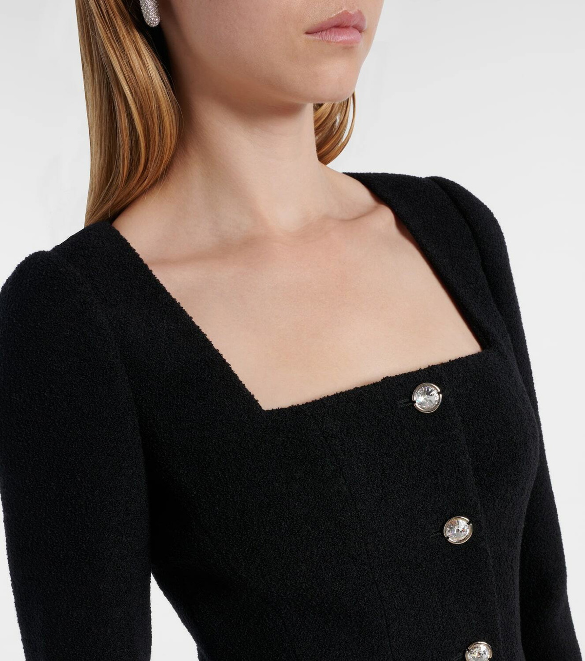 Alessandra Rich Wool-blend twill bouclé jacket