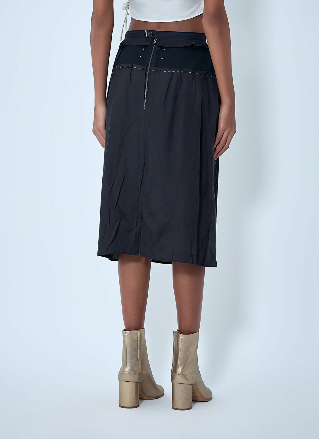 Maison Margiela Topstitching Midi Skirt