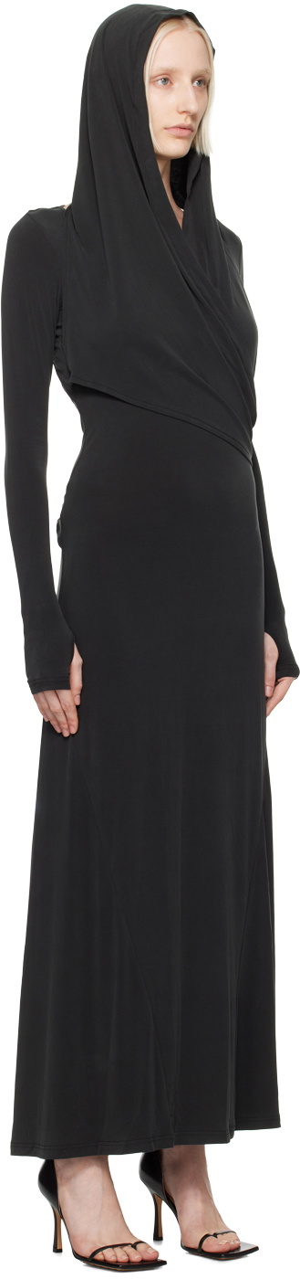 HYEIN SEO Black Hooded Maxi Dress