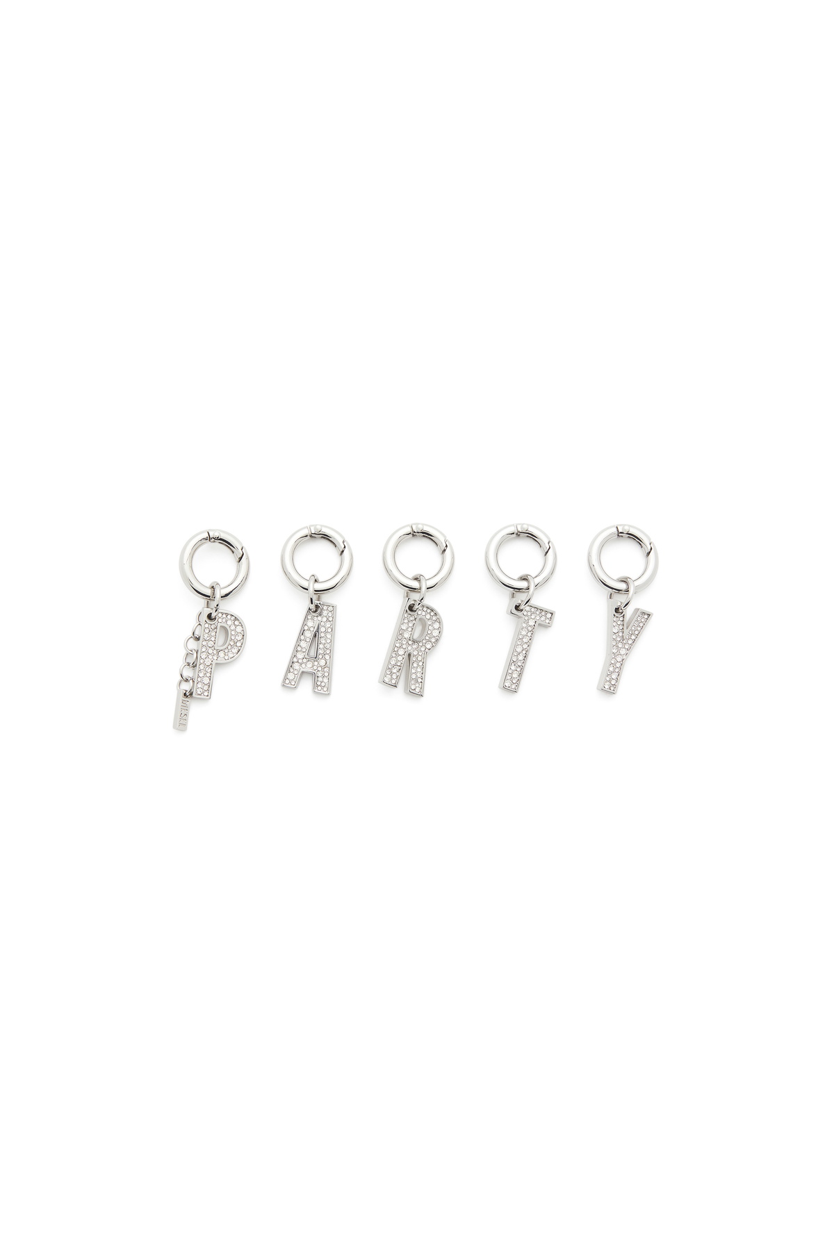 Diesel Metal PARTY charms with rhinestones - Charms and Keyrings Womens in Silver