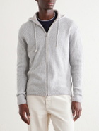 Eleventy - Ribbed Cashmere Zip-Up Hoodie - Gray