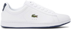 Lacoste White & Navy Carnaby Evo Sneakers