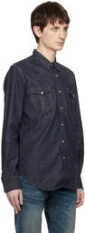 RRL Navy Slim-Fit Denim Shirt