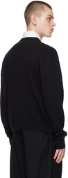 LEMAIRE Black V-Neck Sweater