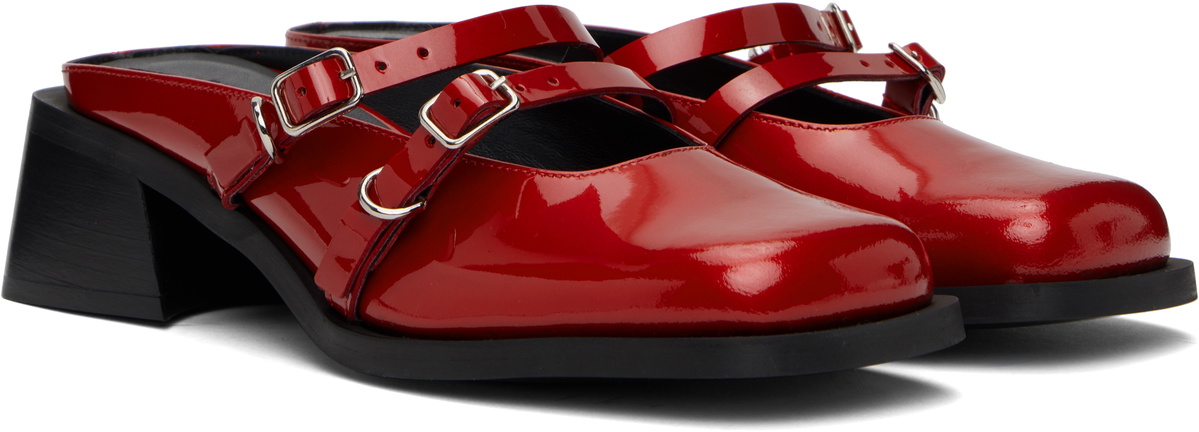 Justine Clenquet Red Andie Mules