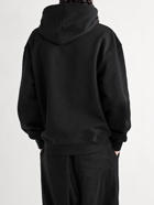 Jacquemus - Embroidered Organic Cotton-Jersey Hoodie - Black