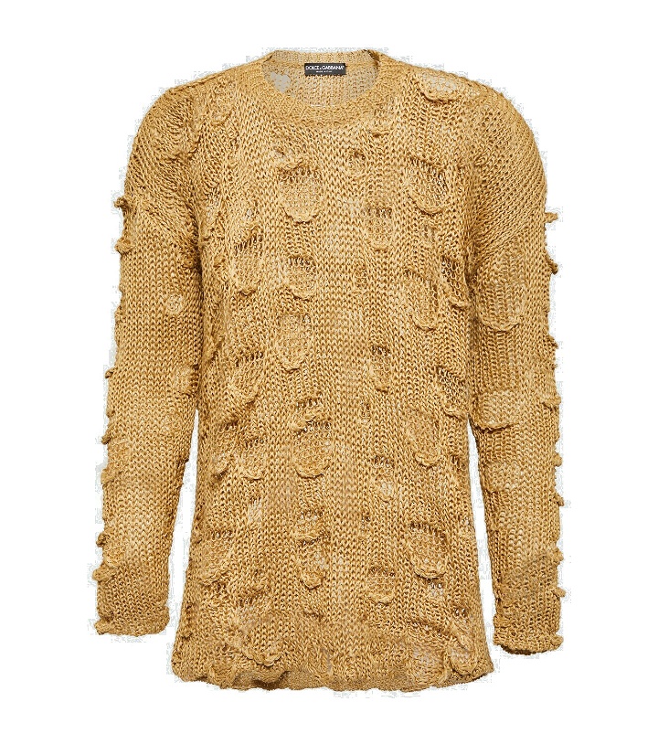Photo: Dolce&Gabbana Distressed silk and linen sweater