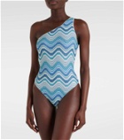 Missoni Printed one-shoulder swimsuit
