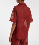 Johanna Ortiz Embroidered cotton-blend mesh shirt