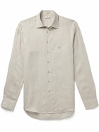 Etro - Logo-Embroidered Linen Shirt - Neutrals