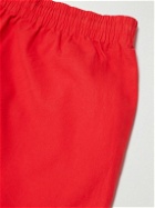Y,IWO - P.R. Wide-Leg Logo-Print Cotton-Blend Canvas Shorts - Red