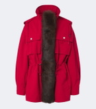 Prada Shearling-trimmed technical parka