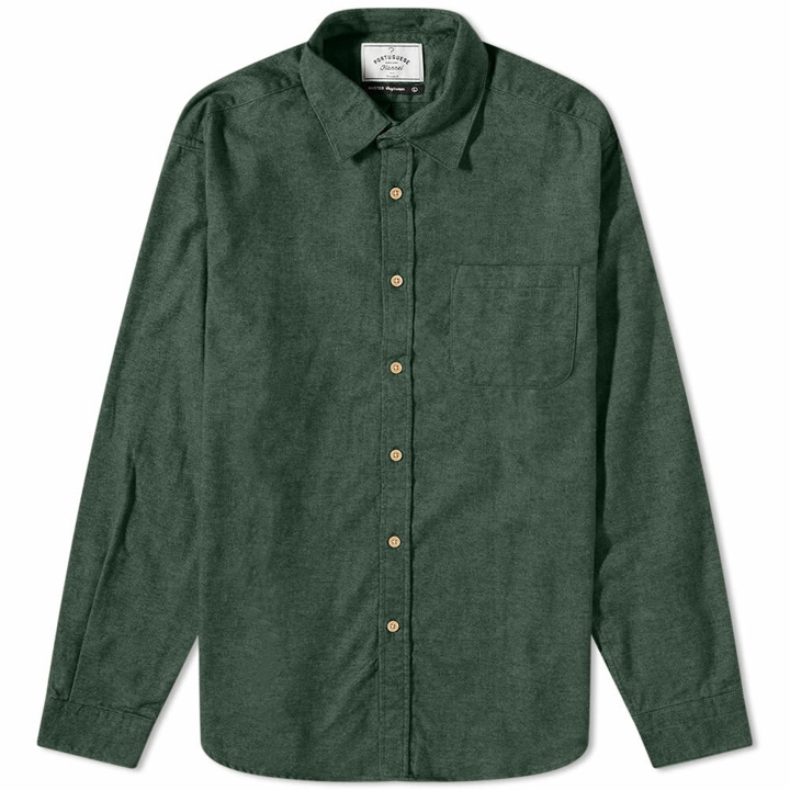 Photo: Portuguese Flannel Men's Teca Flannel Shirt in Moss Green