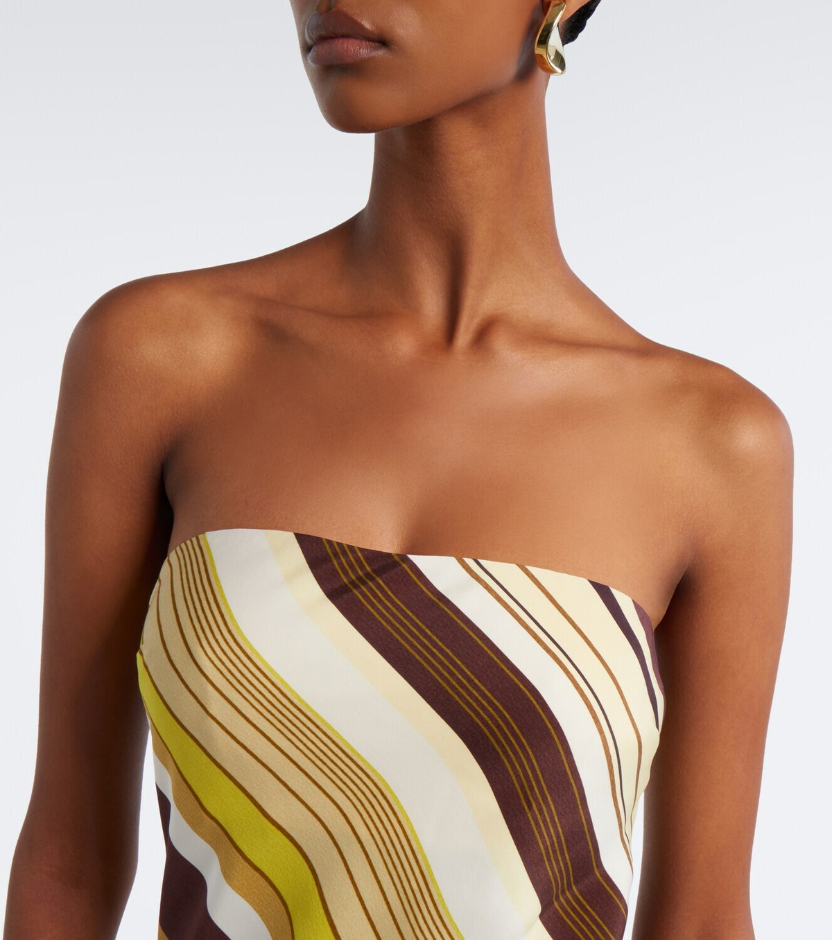 SIR Striped silk maxi dress