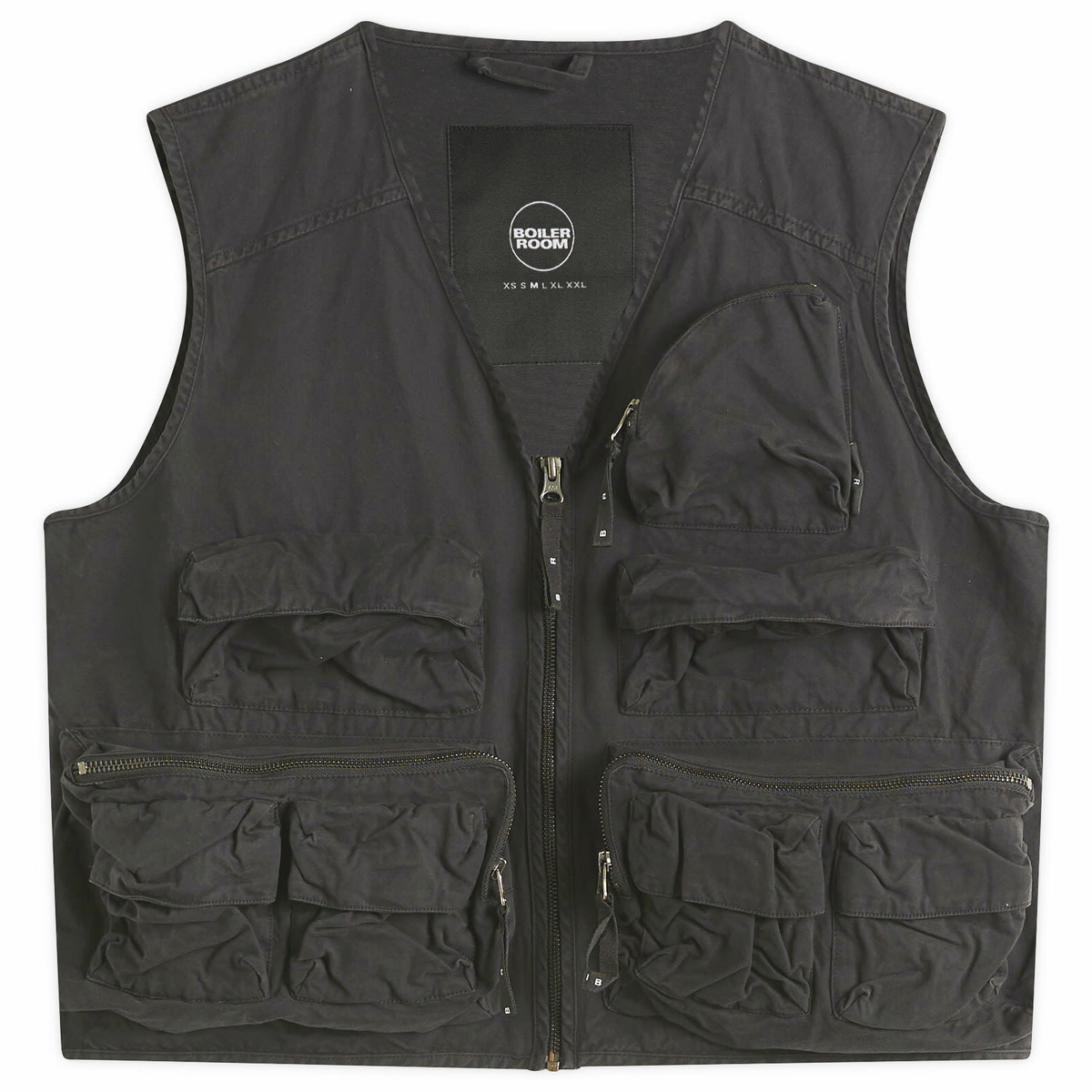 Boiler Room Men's Mesh Cargo Vest in Black Boiler Room