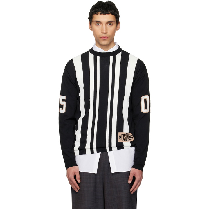 Photo: Moschino Black & White Sport Inspired Sweater