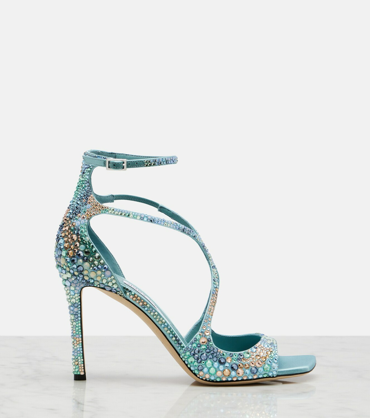 Jimmy Choo Azia embellished satin sandals