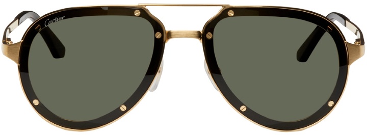 Photo: Cartier Gold Santos de Cartier Aviator Sunglasses