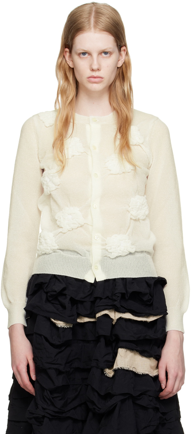 Comme des Garçons Comme des Garçons White Flower Cardigan