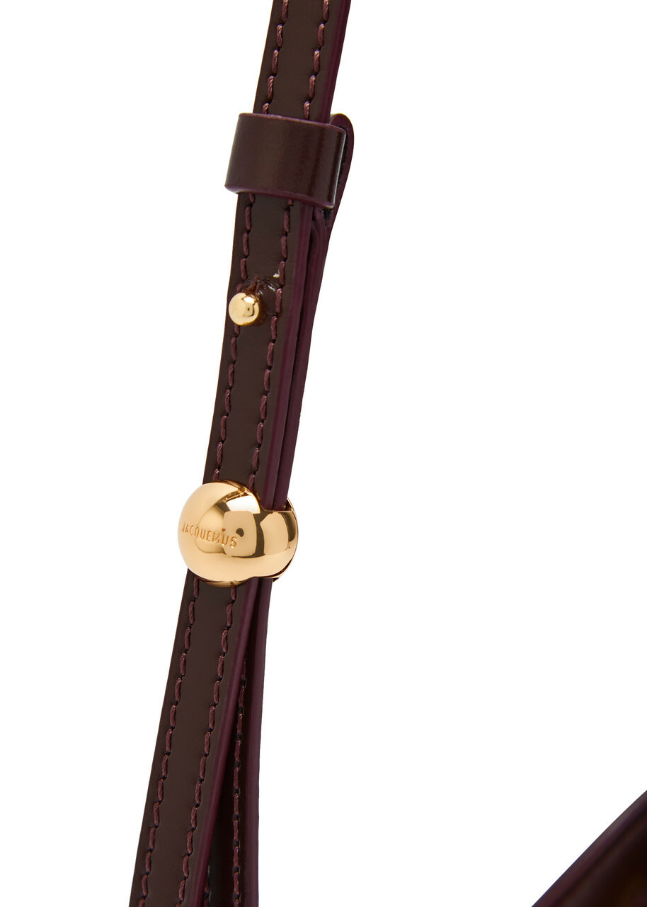 Jacquemus Le Petit Bisou Glossed Leather Shoulder bag - Burgundy - One Size