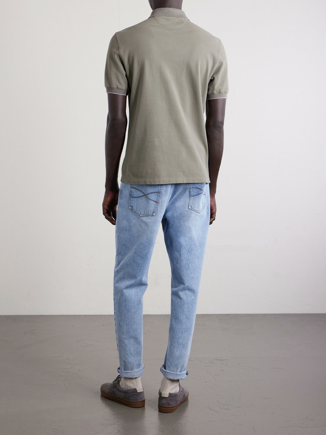 Brunello Cucinelli - Logo-Print Cotton-Piqué Polo Shirt - Green