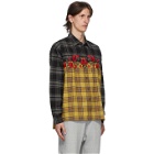 Awake NY Yellow Embroidered Rose Flannel Shirt