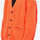 Undercover Men's Cable Knit Cardigan in Orange