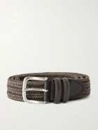 Mr P. - 3.5cm Leather-Trimmed Woven Belt - Brown