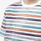 Missoni Men's Small Zig Zag T-Shirt in White/Blue/Orange